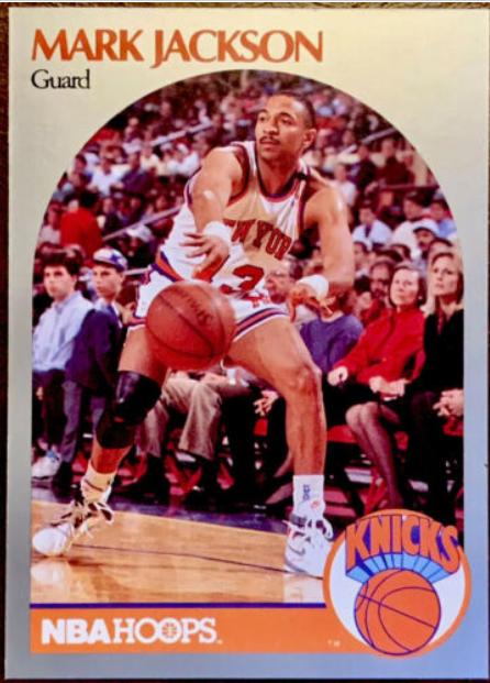 1990-91 NBA Hoops Mark Jackson (#205) with the Menendez brothers in the background